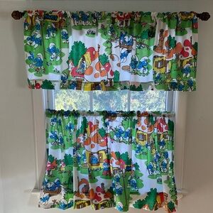 VTG Smurf Bedsheet Café Curtains